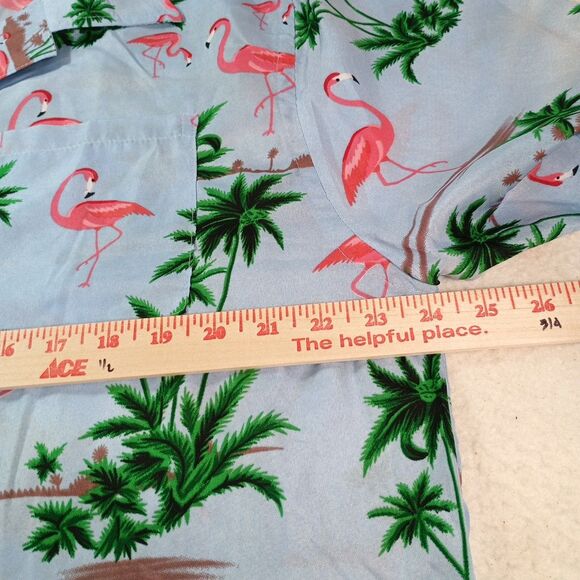 India Boutique Pink Flamingo Hawaiian Shirt XL NWT Tropical Button Up - Picture 10 of 11